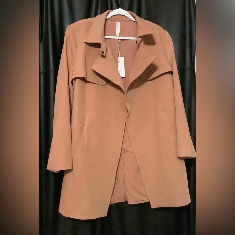 Mural Camel Trench Coat